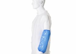 Disposable armbeschermer overmouw blauw polyethyleen 